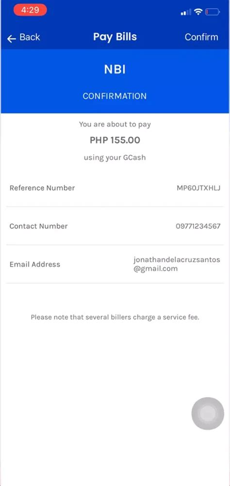 nbi online payment gcash